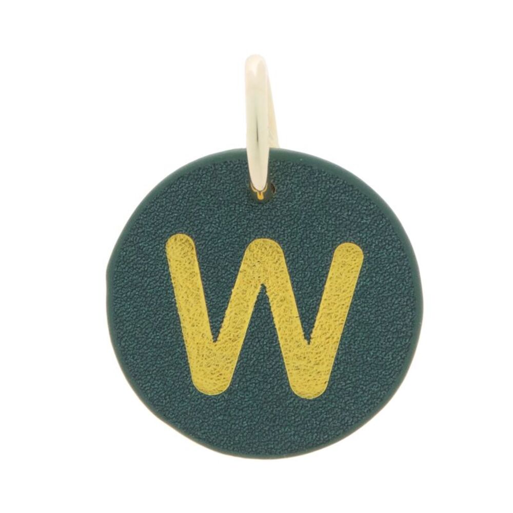 The Cuddle Collab Wear & Share Charm Faux Leather "W" Monogram in Dark Green